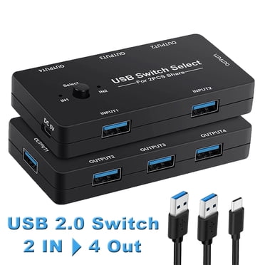 Switch 2 Usb Plugable USB 2.0 Switch for One-Button USB Device Port Sharing Between ...