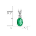 thumbnail image 2 of 14k White Gold Emerald Diamond pendant, 2 of 2