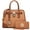 1 Simple Color-Brown, variant on Women Handbags Top Handle Satchel Purse Shoulder Bag Briefcase Hobo Bag Set 2pcs