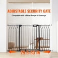 thumbnail image 2 of BENTISM 30" Extra Tall Baby Gate for Stairs Doorways, Fits Openings 29.5" to 53" Wide, Auto Close Extra Wide Dog Gate for House, Pressure Mounted Easy Walk Through Pet Gate with Door, Black, 2 of 9