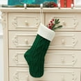 thumbnail image 2 of CuiLiyq Christmas Stockings, 18 Inch Large Size Knitted Stocking Christmas Decorations, Christmas Party Fireplace Family Hanging Stocking Decorations (Green and White), 2 of 6