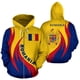 thumbnail image 2 of Sudadera con cremallera y estampado 3D de la bandera de Rumania para hombre, sudaderas con capucha y emblema rumano, sudaderas holgadas de manga larga a la moda para la calle, 2 of 5