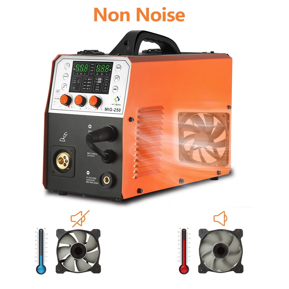 HITBOX 4-in-1 Aluminum MIG and Stick Welder, 250A 110V/220V Portable MAG/Lift TIG Welding Machine