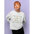 thumbnail image 2 of Positivity Always Wins Women Sweatshirt, Female 3X-Large, 2 of 4