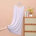 thumbnail image 5 of Fancifize Women's Nightgown Sleeveless Sleepwear Nightdress Modal Pleated Crew Neck Nightshirt Lounge Dresses XL-5XL, 5 of 5