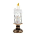 thumbnail image 2 of Battery Operated Lighted Flameless Candles Christmas Snow Globe Candle Light Swirling Water Glittering Spinning Candles for Home Decoration, 2 of 6