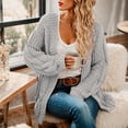 thumbnail image 6 of Womens Chunky Cable Knit Cardigan Sweaters Open Front Long Sleeve Slouchy Fall Outwear Coats, 2XL, 6 of 6