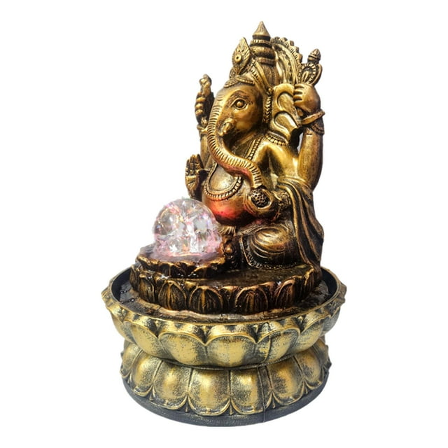 Statue de Bouddha en Résine Fontaine d'Eau Intérieure Prise US 110V Légère 21x30cm