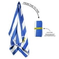 thumbnail image 1 of Sand Free, Compact, Quick Drying Beach Towel With Pocket-  Dark Blue stripes, 1 of 1