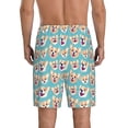thumbnail image 3 of Daiia Cute Corgi Head Mens Woven Stretch Pajama Short,Short Pajama Pants-XX-Large, 3 of 9
