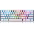 thumbnail image 1 of CPDD Clavier de Jeu Filaire 60 %, Rétroéclairé RGB Ultra-Compact Mini Clavier, Étanche Mini Compact 61 Touches Clavier, pour PC/Mac Gamer, Dactylo, Voyage, Facile à Transporter pour Voyage d'Affaires, Blanc, 1 of 8
