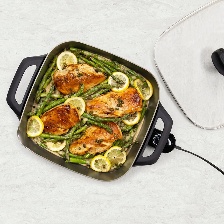 Toastess Electric Frying Skillet Ceramic Crock Liner With AC Power Probe