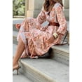 thumbnail image 2 of Floral Bohemian Print Maxi Dress, Pink, X-Large, 2 of 5