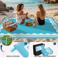 thumbnail image 6 of 9x12 Ft Outdoor Rug Waterproof, Portable Reversible Plastic Straw Patio Rug, Easy Clean & Quick Dry Camping Carpet for Backyard Picnic Beach, Blue, 6 of 8