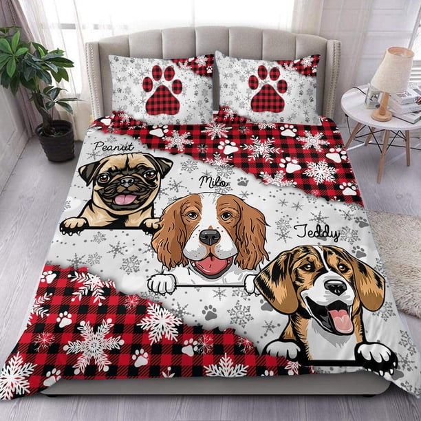 Juego de cama personalizado para perro, regalo personalizado para amantes de los perros, papá de perro, perro