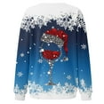 thumbnail image 2 of Womens Christmas Outfit Lightweight Crewneck Sweatshirt Snowflake Graphic Printed Plus Size Long Sleeve Tops (2XL, Blue 01), 2 of 5