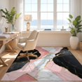 thumbnail image 3 of Design&I 2'x3' Washable Throw Rug Pink Blush Marble with Gold Veins Abstract Asymmetric Design Accents for Hallway, Laundry Room, Low Profile Daily Traffic Ready Accent, 3 of 7