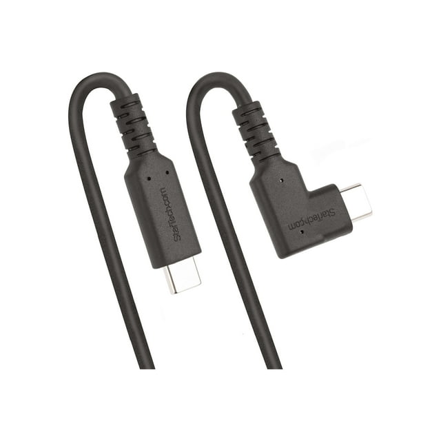 StarTech.com 6ft (2m) Rugged Right Angle USB-C Cable, USB 3.2 Gen 1 (5 Gbps), USB C to C Data Transfer Cable, 4K 60Hz DP Alt Mode, 100W Power Delivery - 90 Degree USB-C Cable (RUSB315CC2MBR) - USB cable - 24 pin USB-C (M) straight to 24 pin USB-C (M) right-angled - USB 3.2 Gen 1 - 6.6 ft - 4K60Hz support, rugged - black