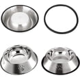 thumbnail image 2 of 2 comederos para perros de acero inoxidable con base de goma antideslizante, cuenco para comida para mascotas y cuenco para agua (parte inferior: 15 cm, boca del cuenco: 11cm), 2 of 5