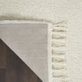 thumbnail image 4 of Nourison Diamond Trellis Shag Modern Solid Ivory Area Rug, 4 of 6