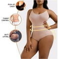 thumbnail image 2 of BATE Women's Plus Size Bodywear Shapewear Bodysuit Waist Trainer Tummy Control Smooth Body Shaper Underwire Bra Jumpsuit，2XL ,Beige, 2 of 5