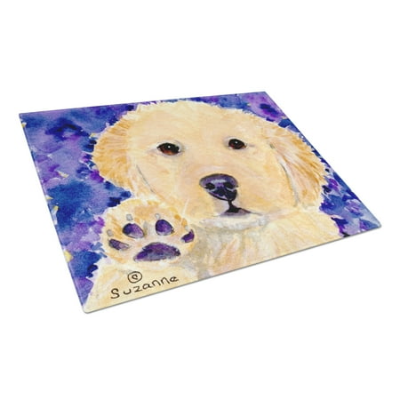 

Carolines Treasures SS8903LCB Golden Retriever Glass Cutting Board Large 12H x 16W multicolor