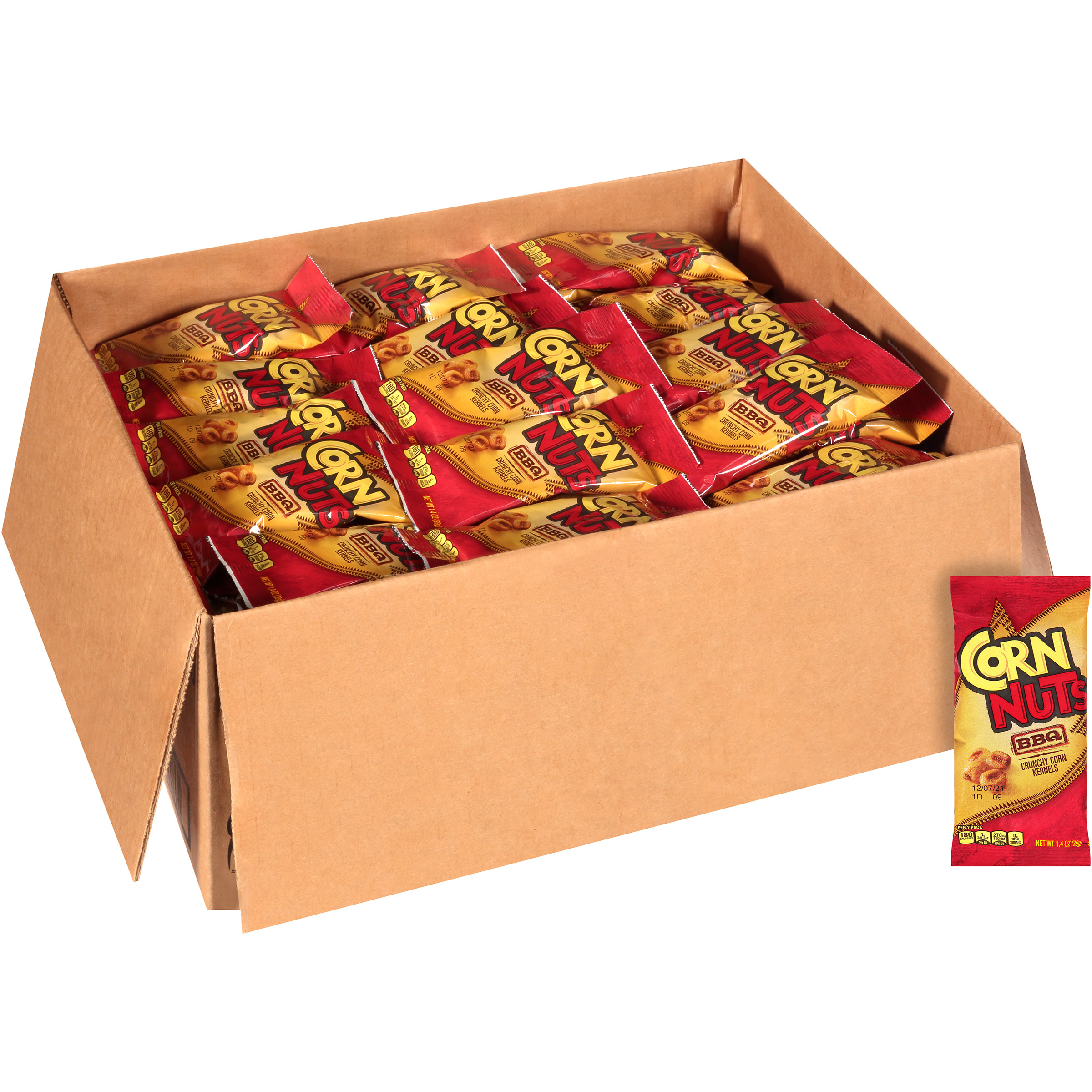 Corn Nuts BBQ Crunchy Corn Kernels, 144 ct Casepack, 1.4 oz Bags