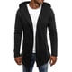 thumbnail image 4 of Chaquetas informales para hombre, con capucha empalmada para hombre, gabardina lisa, cárdigan largo, 4 of 5