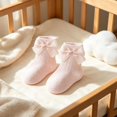 thumbnail image 5 of Miaouyo Toddler Baby Girl Crew Socks Soft Breathable Lace Ruffle Bow Princess Socks, 5 of 8