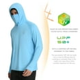 thumbnail image 4 of Men’s UPF 50+ Hoodie Shirt with Mask Long Sleeve Permanent UV Sun Protection Neck Gaiter Performance T for Outdoor, 4 of 9