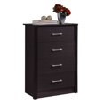 thumbnail image 1 of Hodedah Four Drawer Contemporary Wooden Chest in Chocolate Finish, 1 of 8