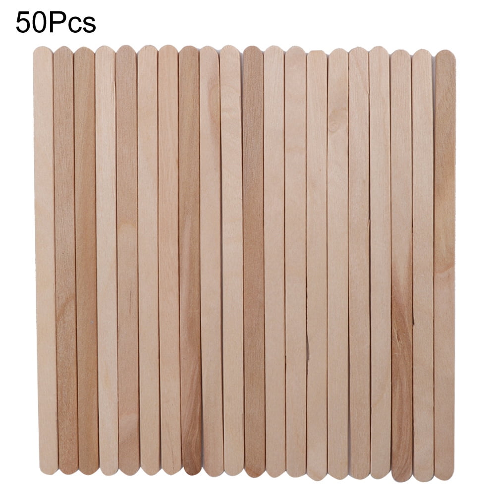 Mgaxyff 50Pcs Disposable Wooden Depilatory Wax Applicator Stick Spatula Hair Removal Tools Hair Removal Sticks Wax Stick