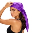 thumbnail image 3 of Fewfanhot Women Satin Square Head Scarf Pre Tied Bandana Silky Hair Wrap Turban Head Cover, 3 of 7