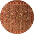 thumbnail image 1 of Ahgly Company Indoor Round Oriental Orange Traditional Area Rugs, 3' Round, 1 of 4
