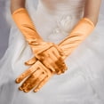 thumbnail image 5 of Fdelink Women'S Long Satin Finger Gloves Elbow Length 1920S Opera Bridal Dance Gloves Arm Sleeve (Orange), 5 of 5