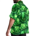 thumbnail image 3 of Saint Patrick's Day Men's Hawaiian Shirt, Button Down Poplin Short Sleeve Casual Summer Beach Printed Unisex Shirts, 3 of 6