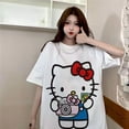 thumbnail image 4 of Sanrio Hello Kitty T-shirt Y2K top street trend loose shirt Harajuku anime dark retro men and women couple summer short-sleeved, 4 of 7