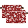 thumbnail image 2 of GZHJMY Collapsible Storage Basket Christmas Red Background Rectangular Storage Bins Baskets Toys Storage Bins with Handles for Bedroom Home Office 1PCS, 2 of 7