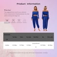 thumbnail image 7 of TiaoBug Womens Belly Dance Costume Long Sleeve Off Shoulder Crop Top+Sequined Dots Chiffon Pants Set Red One Size, 7 of 7