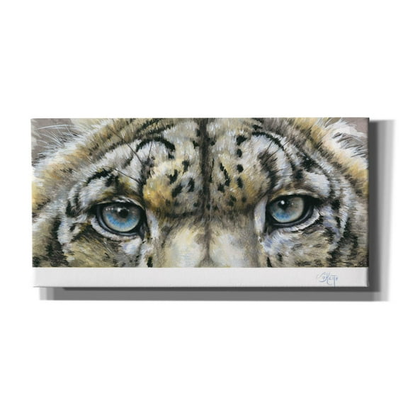 Epic Graffiti 'Eye-Catching Snow Leopard' by Barbara Keith, Canvas Wall Art, 60"x30"