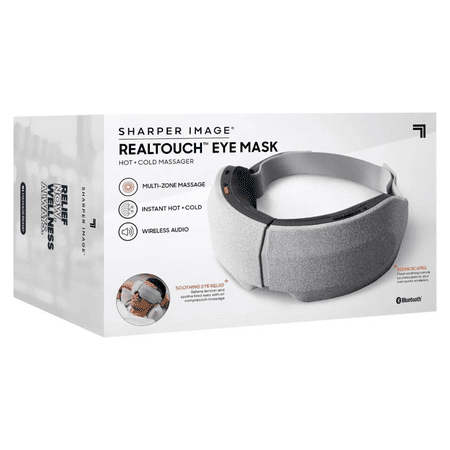 Sharper Image - RealTouch Eye Mask, Hot + Cold Massager - Gray