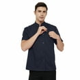 thumbnail image 4 of TOPTIE Veste de Chef à Manches Courtes Bleu Marine Légère à Boutons Uniforme de Chef, 4 of 8