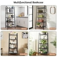 thumbnail image 4 of Wdmiya Ladder Shelf 5-Tier, Free Standing Bookshelf with Adjustable Feet, Metal Bookcase for Kitchen, Bathroom, Garage, Small Spaces, Black, 4 of 9