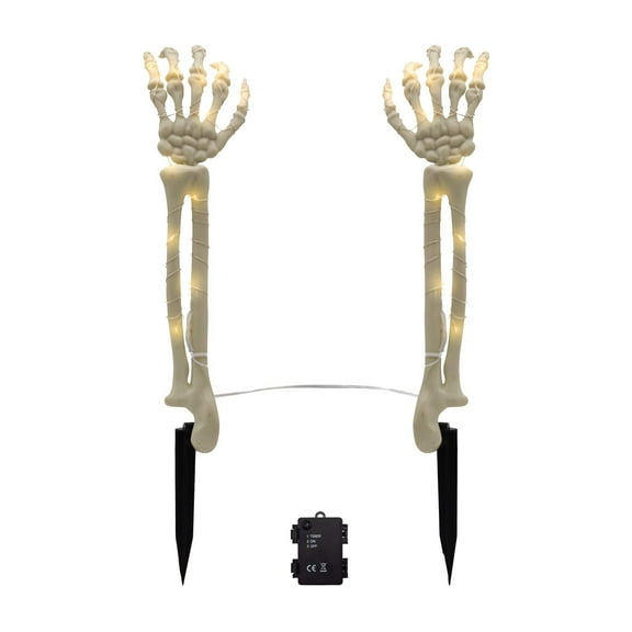 LumaBase Battery Operated Lighted Skeleton Arms - Set of 2