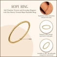 thumbnail image 2 of Dainty and Elegant Gold Rings 10K White Gold Dainty Stackable Rope Cable Design Thin Slender Band Ring, Stunning Gold Ring, Size 10, 2 of 2