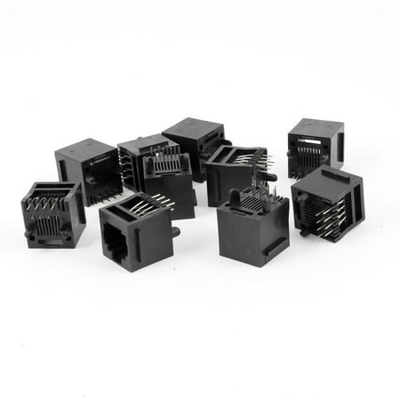 Unique Bargains 10pcs 180 Degree Push in Type RJ45 8P8C Network PCB Jacks Socket Black price history on PriceWatchPro