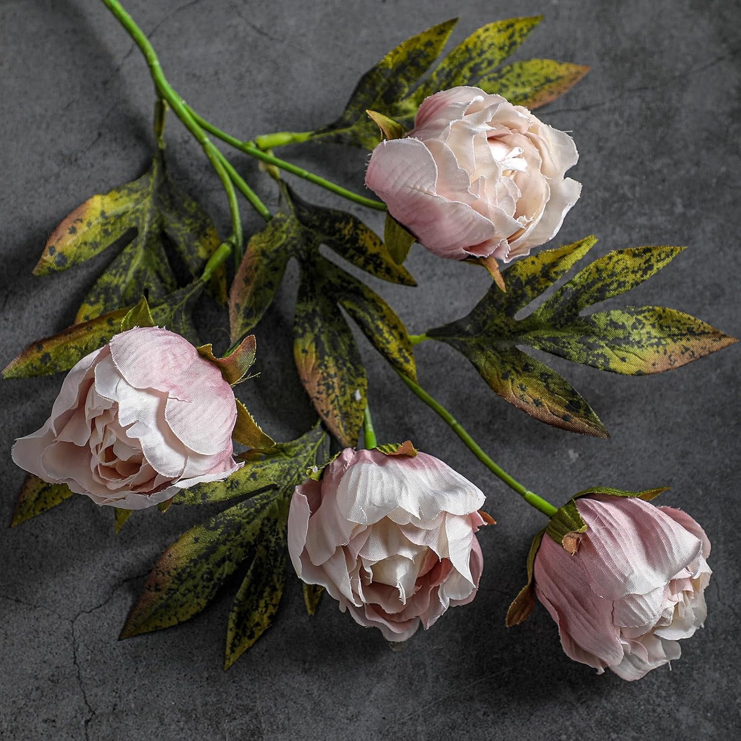 KUNPENG Mother's Day Flowers, Wedding Flowers, Artificial Peonies, Fake Flowers, Silk Peony Stems, Bridal Shower Decor, Vase Filler, Home Decoration Champagne*4