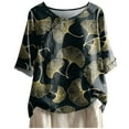 thumbnail image 4 of Pntutb Womens Plus Size Causal Round Neck Print Blouse 1/2 Sleeve T-Shirt Summer Tops, 4 of 6