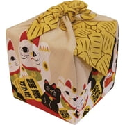 Japanese wrapping cloth FUROSHIKI AIF4MANEKI-NEKO HAPPY CAT MADE IN JAPAN 50cm