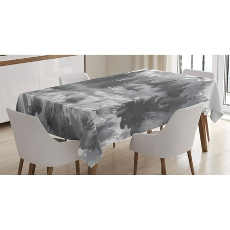 

Garden Mist Tablecloth Greyscale Design Watercolor Hand Painted Artistic Image of Forest Rectangular Table Cover for Dining Room Kitchen 52 X 70 Grey Dark Grey and White by Ambesonne
